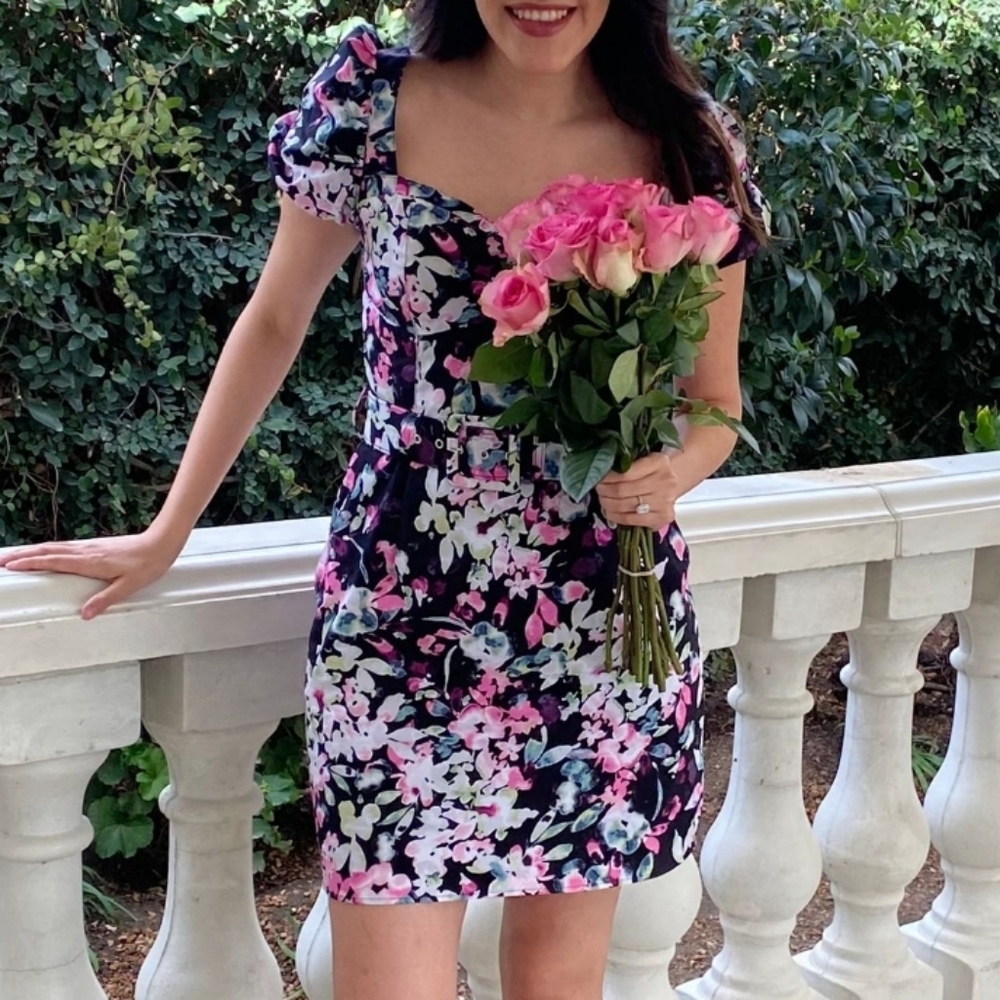 Bar III Floral Print Mini Dress